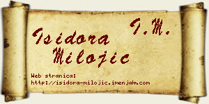 Isidora Milojić vizit kartica